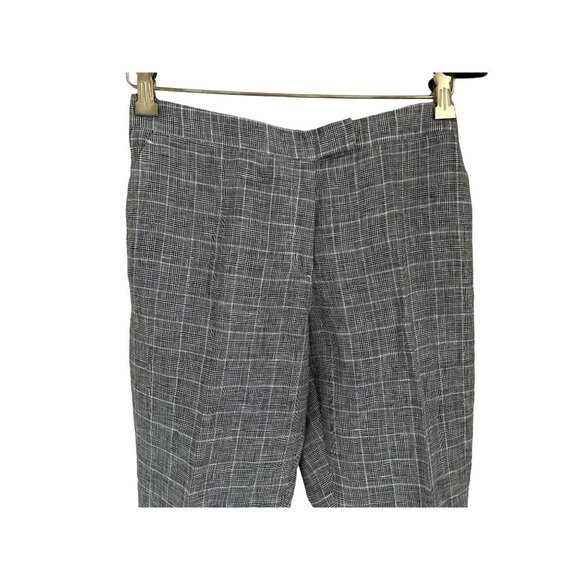 GIESSO Linen Trousers Pants Gray Tartan Checks Size 8 - Picture 6 of 14